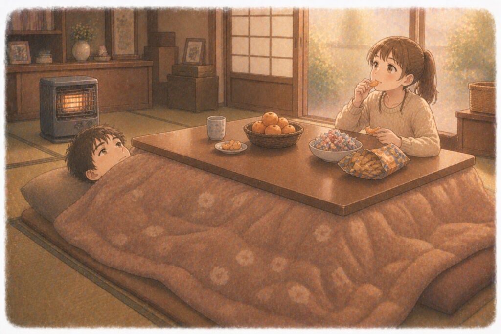 掘り炬燵でくつろぐ子どもたちのイメージ画像
