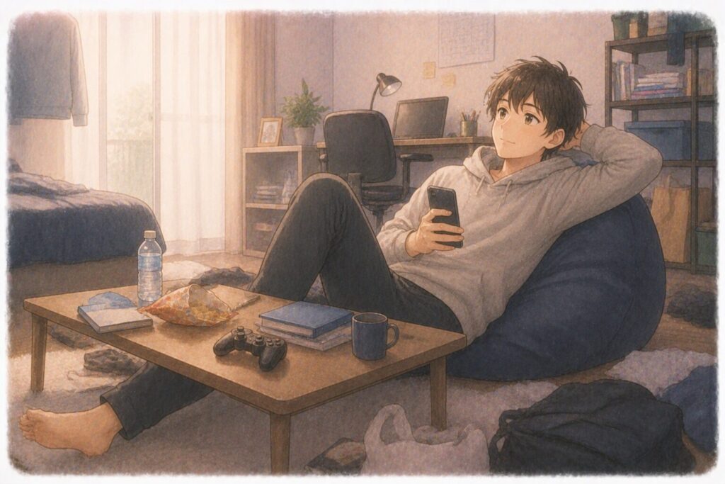 大学生一人暮らしの部屋のイメージ