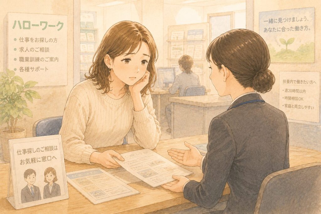 ハローワークで扶養内の事務求人が見つからず困っている40代の女性
